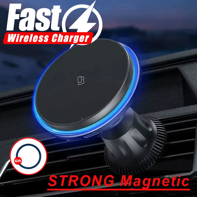Car Cable Organizer - Магнитное беспроводное зарядное устройство LED/RGB для