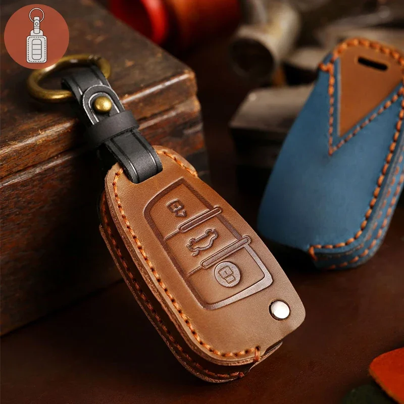 Car Key Signal Blocker - Защитный чехол для автомобильного ключа, кожаный