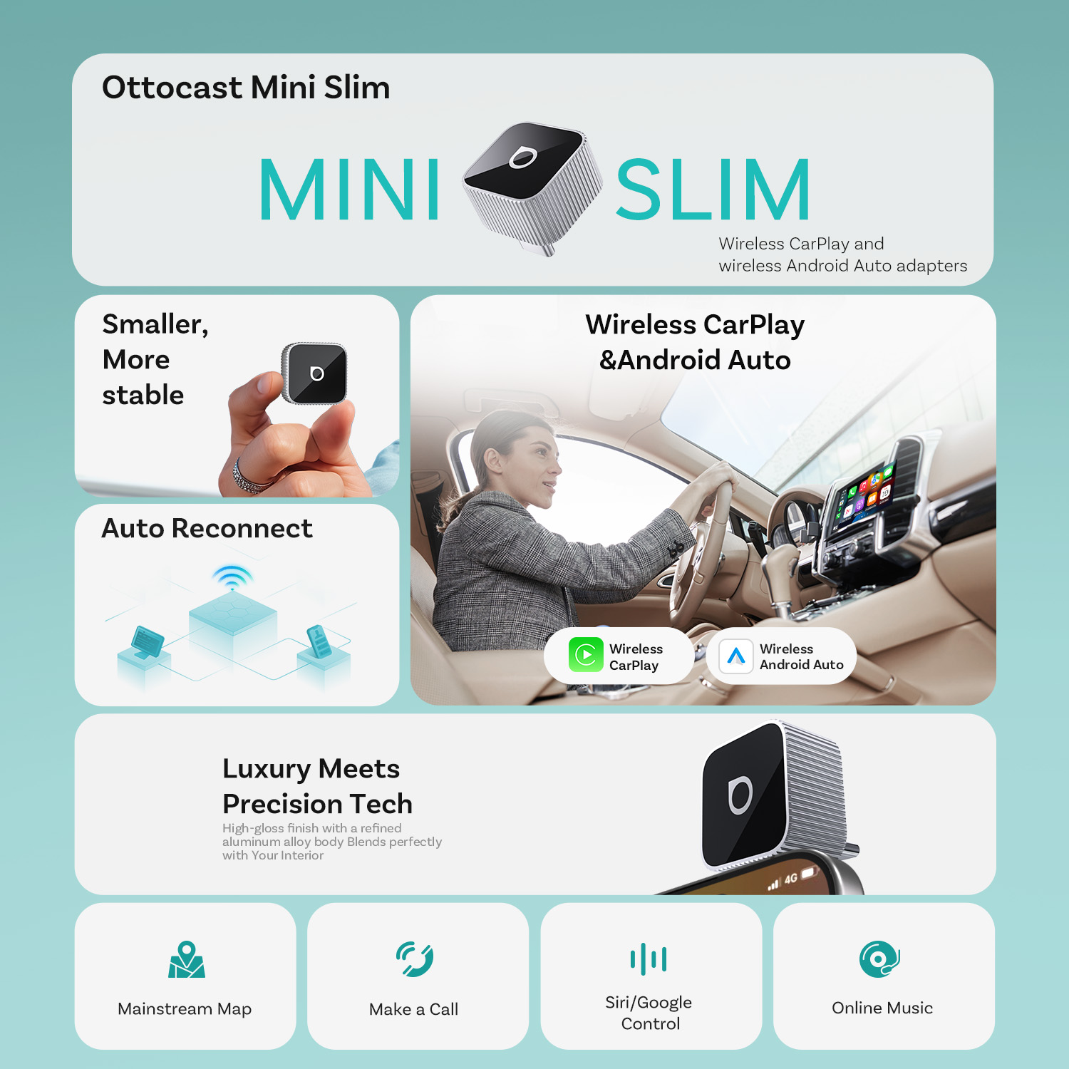 Ottocast Mini Slim Wireless Ca – обзор и цена Car Accessories Usa